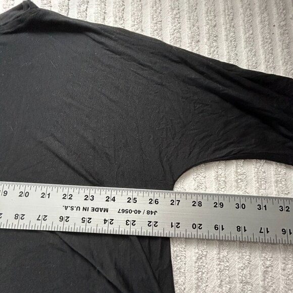 Kedem Sasson Womens One Size Black Asymmetrical Neckline Short Sleeve Blouse Top - Picture 6 of 8